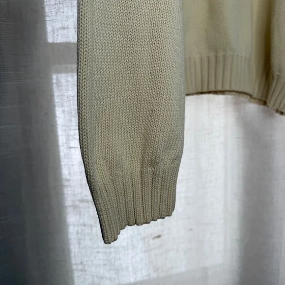 Vintage Polo Ralph Lauren Knit Sweater Cotton Ivory Pony Crew Men's Size XXL - Picture 7 of 9